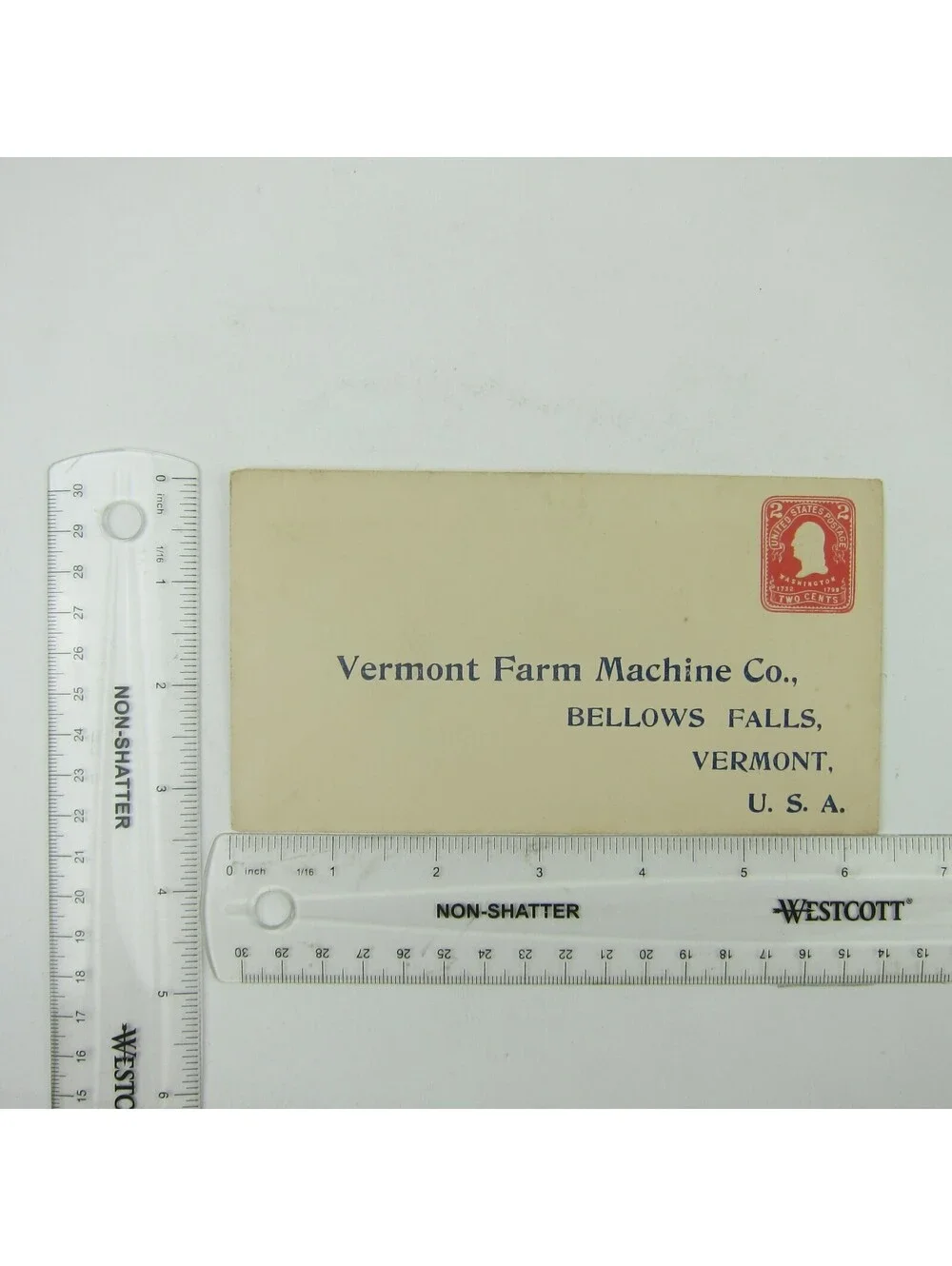 US Postal Stationery Vermont Farm Machine Co Bellows Falls Vermont 2c Antique